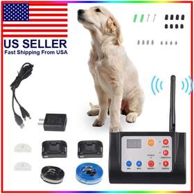 Jahyshow 884539394416 Wireless Electric Dog Safe Fence Containment System Shock Collars For 2 Dogs