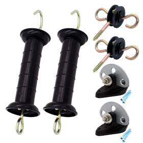 Jbt Blackmb2pcs 4p 2 Set Of Plastic Electric Fence Spring Gate Handle With Insulators And Anchor