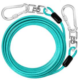 Jenico 735812159409 Dog Tie Out Cable 10 Ft Lead For Yard - Heavy Duty Chain Leash Ou