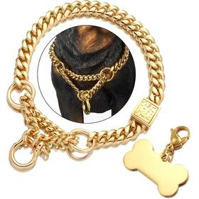Jewelry Kingdom 1 744678663678 Gold Dog Martingale Collar Metal Chain With Design Secure B