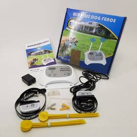 Just Pet Fx-07-jy-k6-2c Wireless Dog Fence With 2 Training Collars Yellow Stakes S10 New
