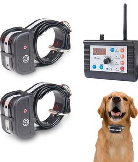 Justpet 03fx-06-ln-k6-2c Dog Wireless Fence Training Collar Two Way Signal Pet 2-in-1 System 2 Dogs