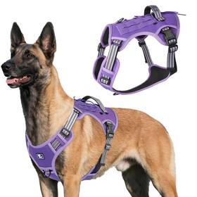 Kumihigh 612715861212 Purple Tactical Dog Harness Small Dogs Service K9 Military No-pull Escape