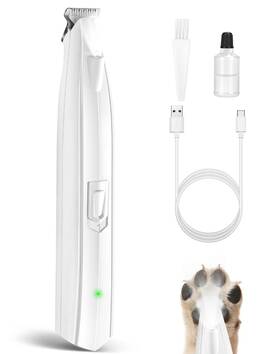 Lexflext Huay016 Dog Paw Trimmer For Grooming Cordless Electric Clippers With Led Light