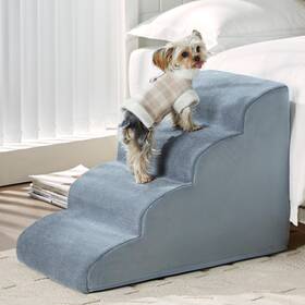 Lextro Lepdlt034gr4t Dog Steps For Bed 4-steps Stairs Pet Ramp With Highly Su