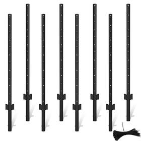 Lydtick Ck86b 10pack Fence Posts 4ft In Bulk Metal Stakes Black Fencing Pole Heavy D
