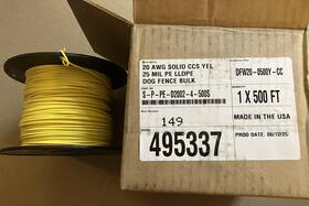 Made In Usa Dfw20-0500y-cc 20 Gauge Solid Core Dog Fence Wire - 500 Foot Roll Item #