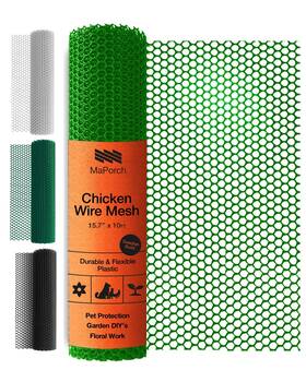 Maporch 5v-jco2-4clf Ukeu Plastic Wire Mesh Fence - Green 15.71 Inch X 10 Ft Chicken Wir