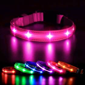 Masbrill Ustz-6100u-p-m Led Dog Collar - Rechargeable Water-resistant Flashing Glowing Nig