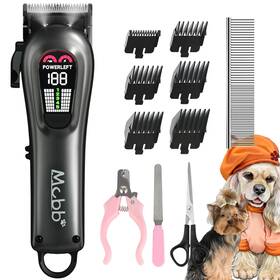 Mcbb Mc997 Dog Clippers - Low Noise 5-mode Heavy-duty With Led Display Rechargeable C