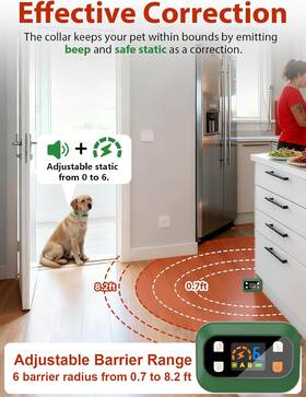 Mimofpet 00001772 Electronic Fences Wireless Pet Barrier Outdoor Indoor Waterproof Adjusta