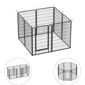 Miscool Pfych10c1525l Dog Playpen 40 Inch Hx27.7 Wx27.7 D 8panels Powder Coated Metal Frame Folding