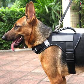 Misthis 059648638965 Heavy Duty Tactical Dog Harness For Large Dogs No Pull Adjustable Reflective