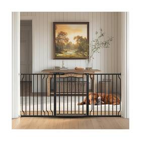 Mornyray W434 62.5 Inch -71.6 Extra Wide Baby Gate For Doorways No Drill Pressure Mounted Dog