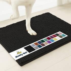 Muddy Mat 657477687076 Shown On Tv Super Absorbent Microfiber Dog Door 19 Inch X 30 Black