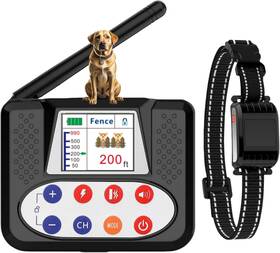 Nbsun 313055333314 2-in-1 Wireless Dog Fence System Lcd Screen Remote Training Collar Adjustable