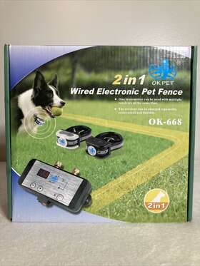 Ok Pet Ok668 2 In 1 Wired Electronic Fence New Box One Collar Kit