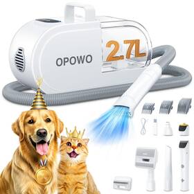 Opowo Ks-8211-c Dog Grooming Vacuum 2.7l Hair With Clipper Nail Grinder Paw Trimm