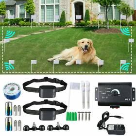 Paddsun 883148418148 Electric Dog Pet Fence System Waterproof Shock Collars For 2-3 Dogs Us Seller