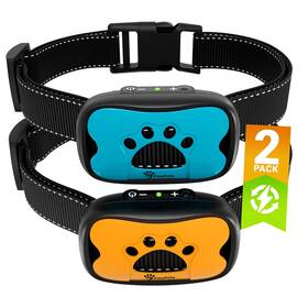 Pawpets 688130373906 Rechargeable Anti Bark Collar - No Shock Training Dog Humane With Vi