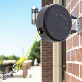 Dt-001 Pawstation 30ft Wall Mount Retractable Dog Tie Out Cable For Small To Large Dogs Between