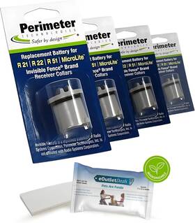 Perimeter Technologies 313111218234 Invisible Fence Collar Battery - Compatible Includes Pet Towel 4 Pack