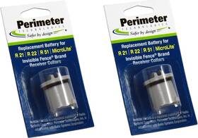 Perimeter Technologies 445035819808 Two-pack Dog Fence Batteries Compatible With Invisible Fe