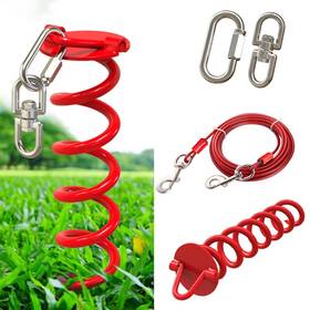 Pestairs Pt-10 Dog Tie Out Cable And Stake - 360 No Tangle Heavy Spiral Yard An