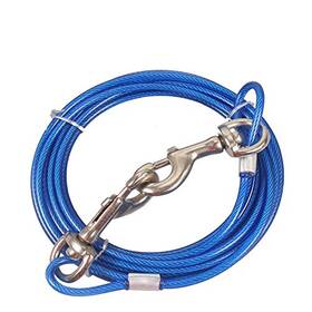 Petall 643858085777 Stainless Steel Pet Dog Tie Out Cable - Double Head Leash Camping Outdoor