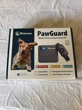 Petcove Pc-pwged1-gry Pawguard Wireless Pet Fence And Dog Training Collar Gray -new