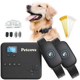 Petcove Pc-pwgrd2-blk-merch-7 Wireless Dog Fence And Remote Training Collar 2.4ghz Non-gps For Dogs Wi