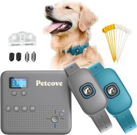 Petcove Pc-pwgrd2-gry-merch-6 Wireless Dog Fence And Training Collar 2.4ghz Electric With Vibration Buzz