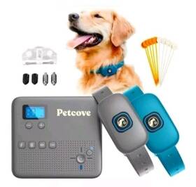 Petcove Pc-pwgrd2-gry-merch3 Wireless Dog Fence And Remote Training Collar Pawguard Gray/blue 2 Dogs