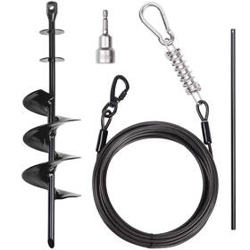 Petinbox Pb354001 Heavy Duty Dog Tie Out Cable 30ft With Stake - 360 No Tangle Swivel Spira