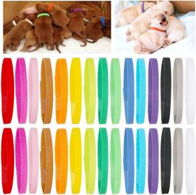 Petknows 015705653208 30 Pcs Puppy Whelping Collars Newborn Pet Double-sided Soft Adjustabl