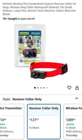 Petsafe Rfa-47 Wireless Pet Containment System Receiver Collar For Dogs Red And Black