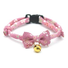 Petsokoo 656649309884 Bowtie Cat Collar With Bell.cute Japanese Cherry Blossom Flower.girl Kitten P