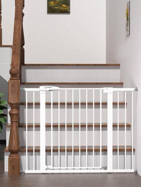 Plzoit Cb-m-201 36.2 Inch Extra Tall Baby Gate For Stairs 29.5-46 Wide Dog Doorways W