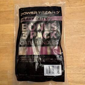 Power Wizard 029349077719 Electric Fence Gate Handle 3 Pack Heavy Duty - Purple H-1px3