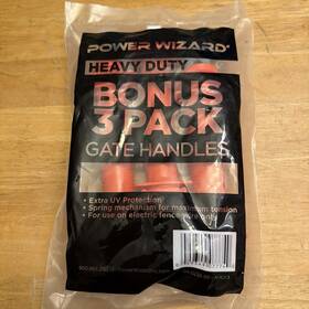 Power Wizard 029349077740 Electric Fence Gate Handle 3 Pack Heavy Duty - Orange
