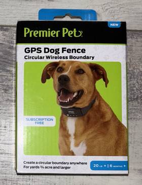 Premier Pet 729849180246 Gps Dog Fence Collar Circular Wireless Boundary For 20lb Dogs - New