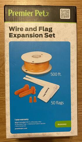 Premier Ve413-1785-11 Pet Wire And Flag Expansion Set 500 Ft With 50 Flags 2 Waterproof Splice