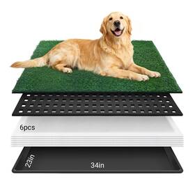 Premjin Grass-001 Dog Grass Mat With Tray 34 Inch X23 Artificial Pee Pads For Dogs Turf Toil