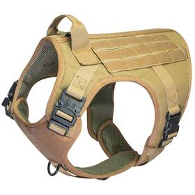 Pup Pals 716035080466 Tactical Dog Harness. No Pull Adjustable Easy To Control Pet Harness With Han