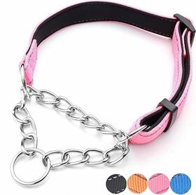 Puroayet 789844254977 Martingale Dog Collars Adjustable Soft Nylon Reflective With Stainles