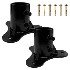 Rasugarlary Vlrt015-2bk Spus Chain Link Fence Post 2.5 Inch Base Flange Floor Heavy Solid Pole Pipe Fla