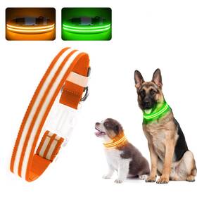 5220 Ruxan Led Dog Collar Light Up Lighted Collars Adjustable For Night