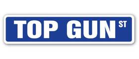 Signmission 010315505800 Top Gun Street Sign Army Navy Marines Jet Helicopter Indoor/outdoor 18 Inch W