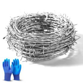Simba Steel 850066592380 25 Ft Roll Of Real Barbed Wire Fence 4 Point 16 Gauge 1.6mm Heavy Duty Simba Steel 850066592380 25 Ft Roll Of Real Barbed Wire Fence 4 Point 16 Gauge 1.6mm Heavy Duty