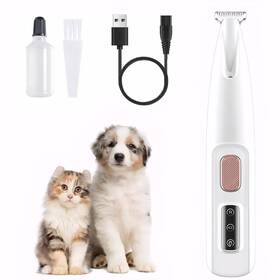 Singring 770610 Dog Paw Trimmer Electric Clippers With Led Light Rechargeable Low Noise